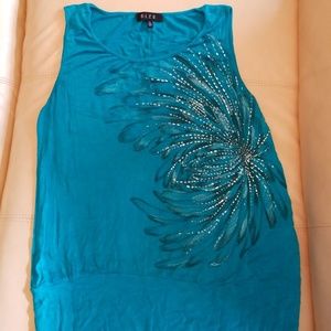 Pretty turquoise tank with silver detail